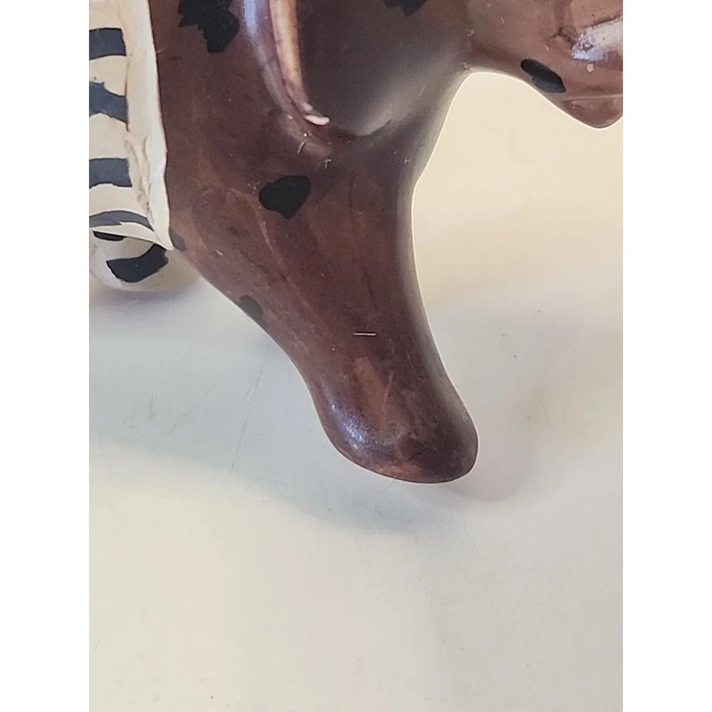 Handcarved‎ Soapstone Elephant Figurine  Handpainted Safari Patchwork 2.25